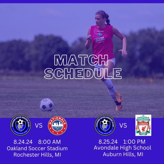 Start of the ECNL Regional League games this weekend! Here is my schedule! <a href="/chiINTER/">Chicago Inter SC</a>