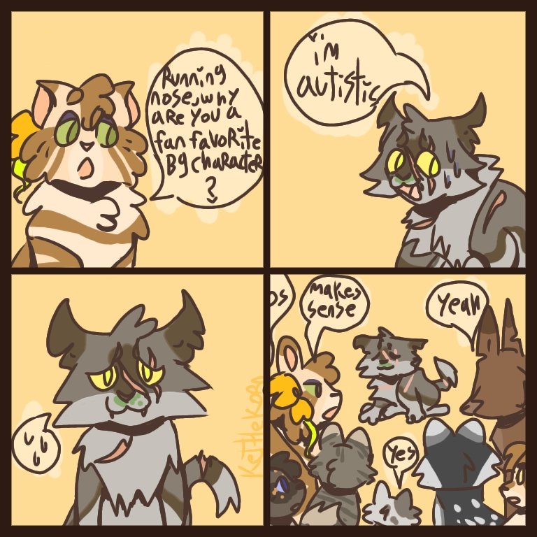 kettlekornarts's tweet photo. Another warriors comic for you guys, very low quality because I'm tired
#runningnose #mosskit #willowshine
#warriorcats #art #cinderpelt #sleekwhisker #windstar #kestrelflight https://t.co/69djGE5Qge