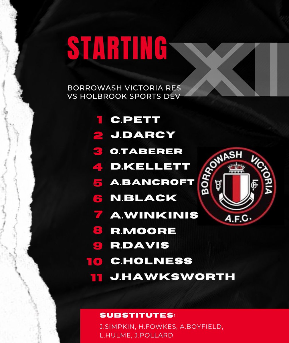 Starting Eleven announced for tonight against <a href="/holbrooksports/">Holbrook Sports FC</a> development team