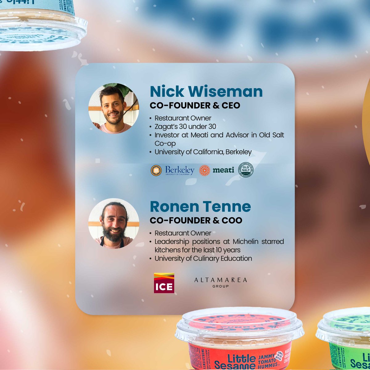 Hummus just got a whole lot more interesting! 👀 
We're excited to announce our latest investment in @LittleSesame, shaking up the hummus scene with delicious, chef-driven recipes &amp; sustainability. 🌎
santatera.com/portfolio
 
 #foodtech #venturecapital #santateracapital #hummus