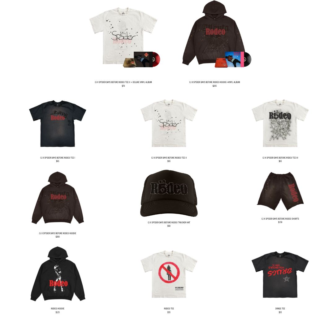 CACTUS JACK×SP5DER DAYS BEFORE RODEO T Ⅱ Buy Cactus Jack by Travis Scott x Sp5der Days Before Rodeo
