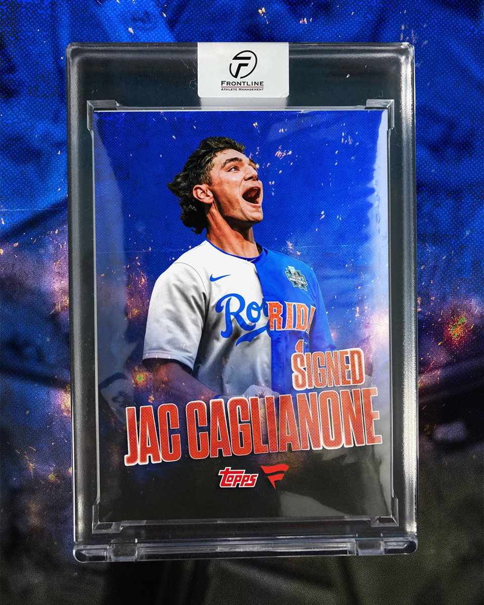 Frontline (@frontlineam) on Twitter photo A landmark deal in the books 🤝
With the professional chapter now underway, we are proud to have played a part in <a href="/jac_caglianone/">Jac Caglianone</a> becoming the first college baseball player to sign an exclusive deal with Topps and Fanatics!
#FrontlineFamily A landmark deal in the books 🤝
With the professional chapter now underway, we are proud to have played a part in <a href="/jac_caglianone/">Jac Caglianone</a> becoming the first college baseball player to sign an exclusive deal with Topps and Fanatics!
#FrontlineFamily