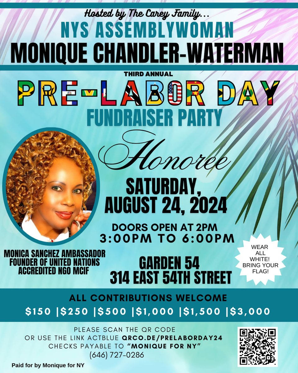misscaricom's tweet photo. Tomorrow Afternoon August 24th at 3pm, I will be honored by Monique Chandler-Waterman Monique Chandler-Waterman as a honoree at her pre labor day fundraiser. Please show your support. https://t.co/3QoBrs469F
