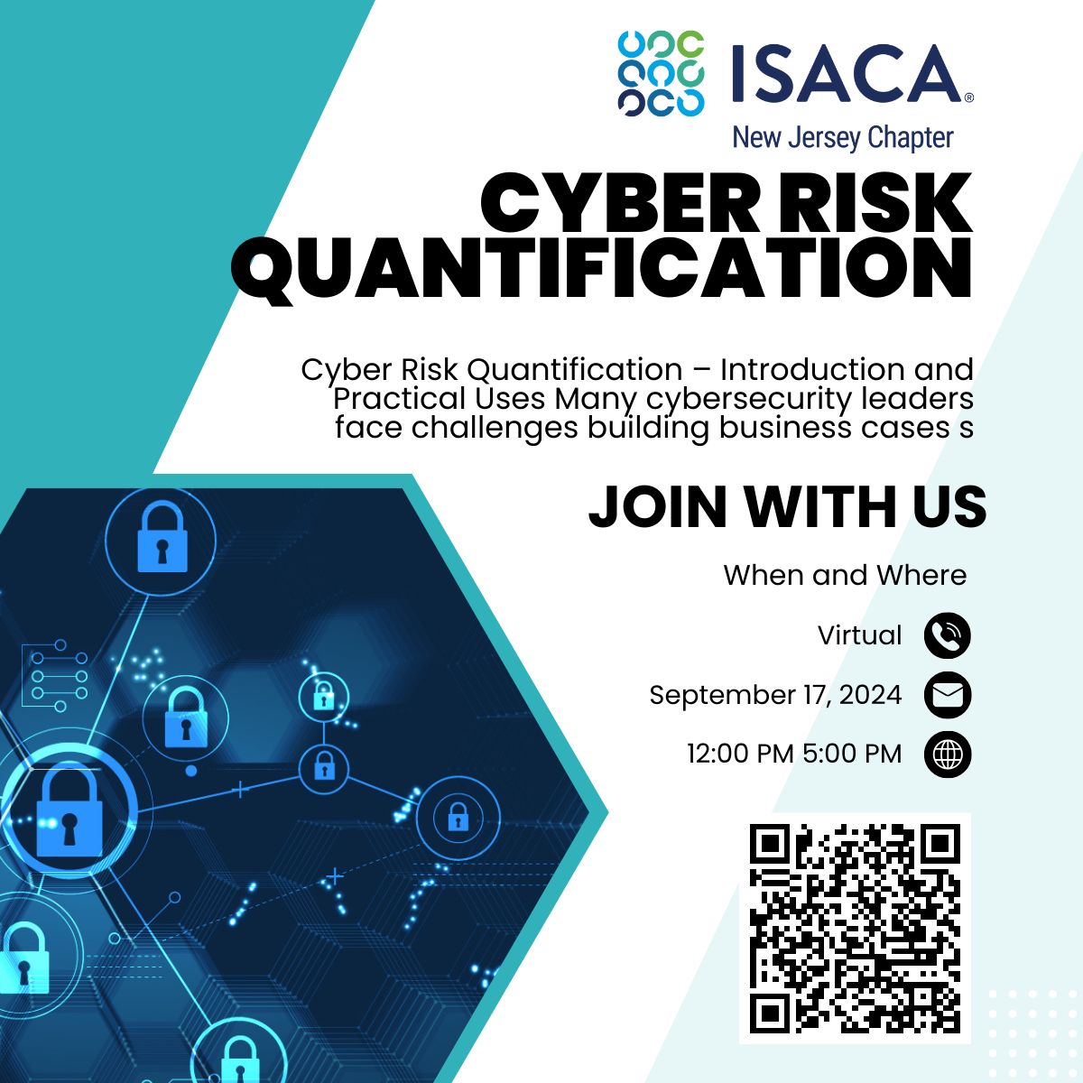 Please join us vitually on September 17, 2024 for a half day event all abut Risk Quantification with Daniel Stone of Protiviti as he desribes the differences between traditional risk methods and risk quantification and how to implement.  buff.ly/46XDtLc #virtual #cpe