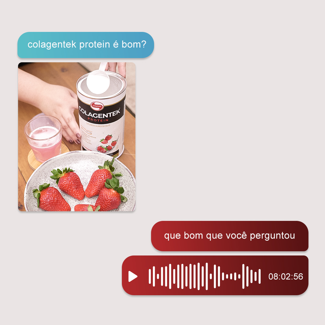 Colagentek® Protein sabor morango combina colágeno hidrolisado com a tecnologia BODYBALANCE®, ideal para funcionamento e definição muscular.
Com um sabor delicioso, é perfeito para incluir na rotina e alcançar resultados visíveis. 🥰