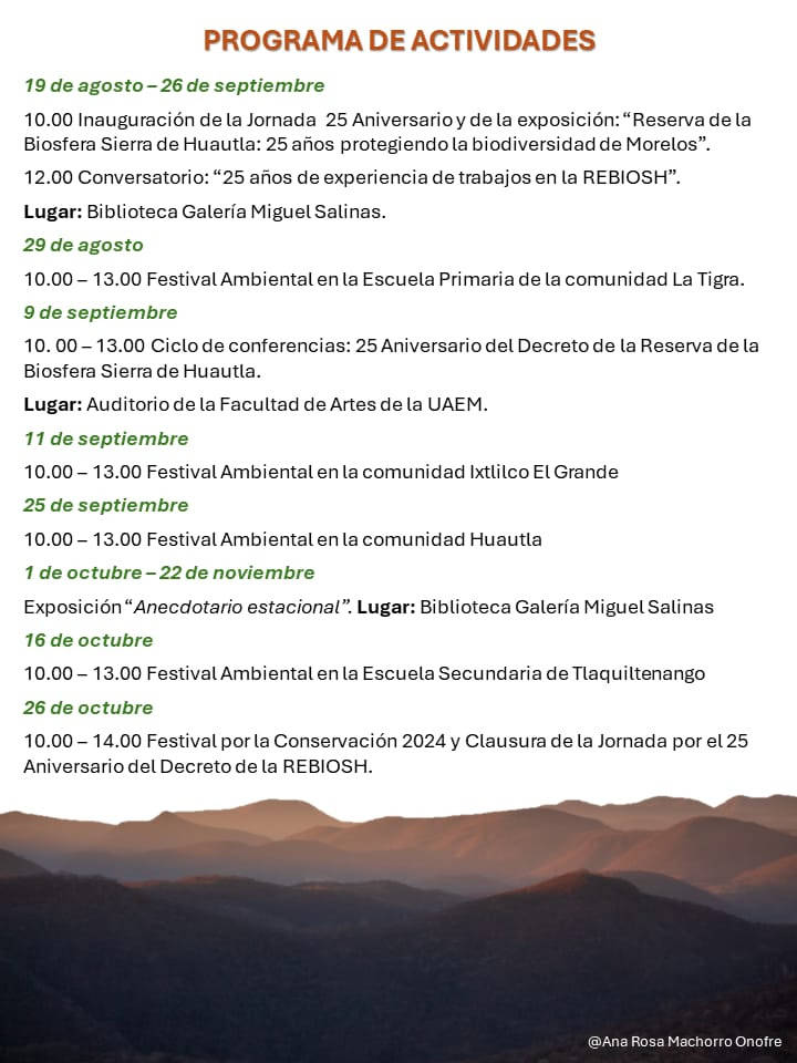 uaemorelos's tweet photo. Centro de Investigación en Biodiversidad y Conservación #Cibyc | Jornada por el 25 Aniversario del Decreto de la Reserva de la Biosfera Sierra de Huautla | #SomosUAEM https://t.co/Ayy3M3Bnkr