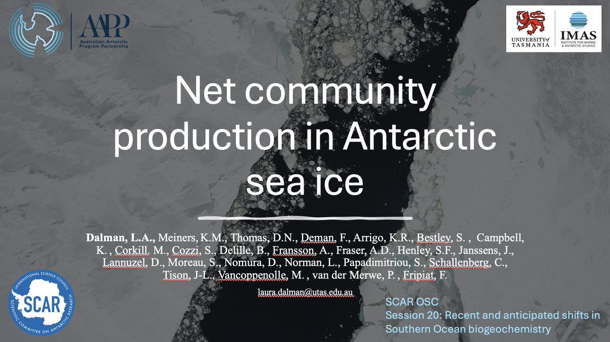 Presented some of my PhD work that focuses on estimating net community production in Antarctic sea ice using a biomass accumulation approach at #SCAR2024