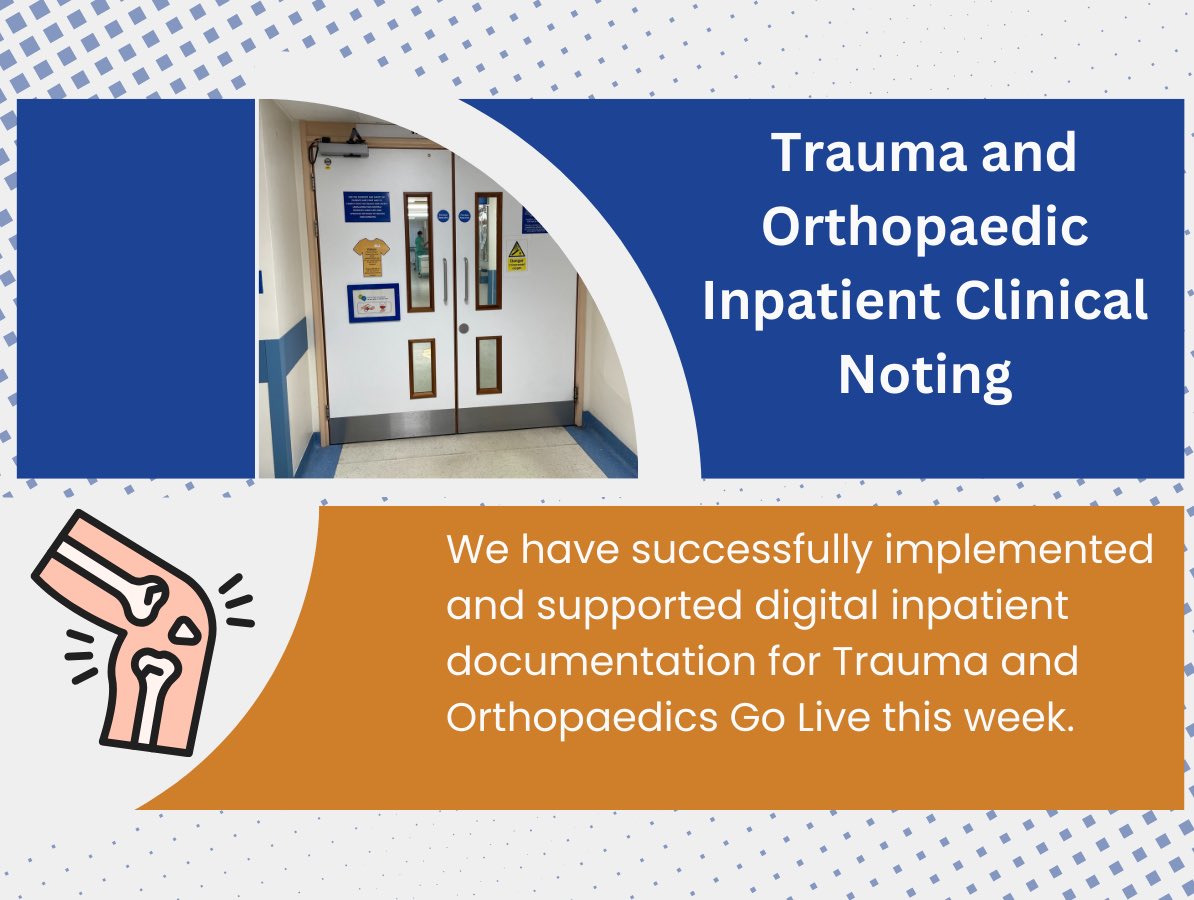 Clinical Systems and the Digital Team have completed another inpatient digital noting Go Live and support this week 🌟💻🩺 
Well done <a href="/CBU2_BHNFT/">CBU2</a> Trauma and Orthopaedics and Frailty! <a href="/frailtybarnsley/">Barnsley Hospital Frailty Team</a> <a href="/barnshospital/">Barnsley Hospital</a>