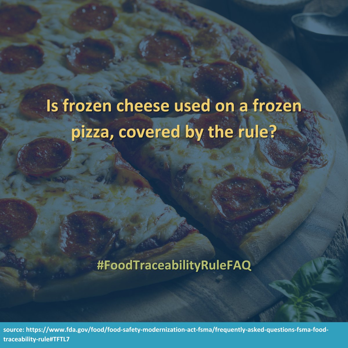 In today’s #TraceforwardFriday we’re sharing the answer to one of the FDA Food Traceability Rule FAQs.

No. Frozen cheese is not on the FLT and therefore not covered by the final rule.  

fda.gov/food/food-safe…