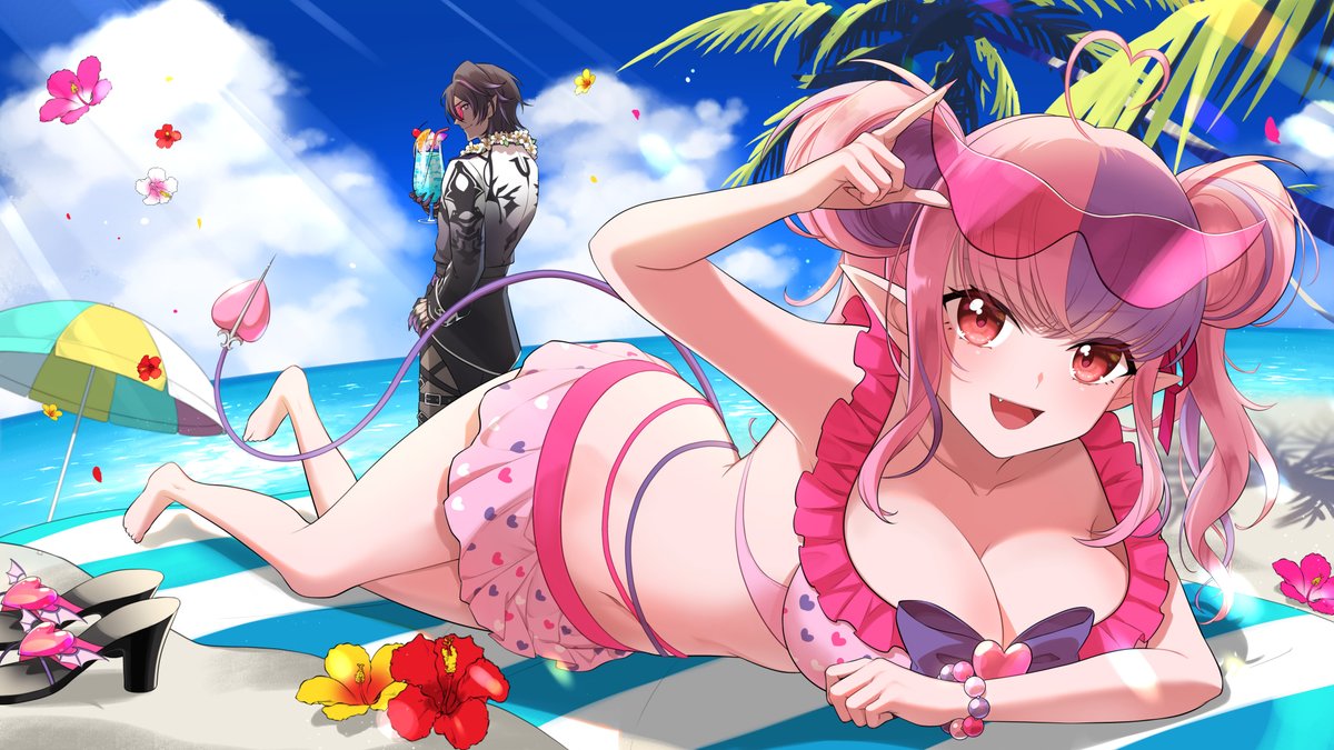 yuzka_a's tweet photo. Summer is not over yet☀️🏖️🌺
#ironmouseart #bubilust https://t.co/Os9QfOB583