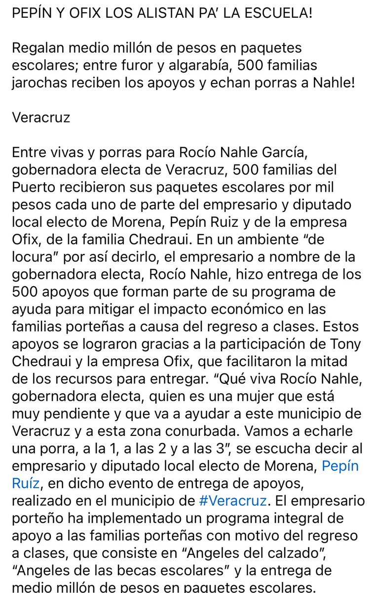 LosPoliticosVer's tweet image. PEPÍN Y OFIX LOS ALISTAN PA’ LA ESCUELA!
Regalan medio millón de pesos en paquetes escolares; entre furor y algarabía, 500 familias jarochas reciben los apoyos y echan porras a Nahle!
#Pepin comunica
@pepinruizver @morena_veracruz