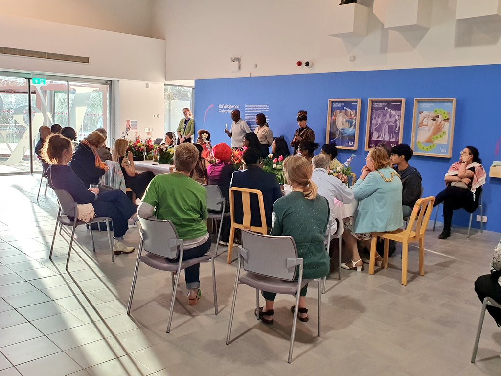 An important evening <a href="/vawedgwood/">V&A Wedgwood Collection</a> w/ <a href="/cultureand_/">Culture&</a> for the opening + long table event of 'Jacqueline Bishop: Keeper of All the Secrets' + 'Time, Space and Empire.' Talk of Staffordshire's colonial history (lack of), allyship, abolition, indigenous identity + appropriation.