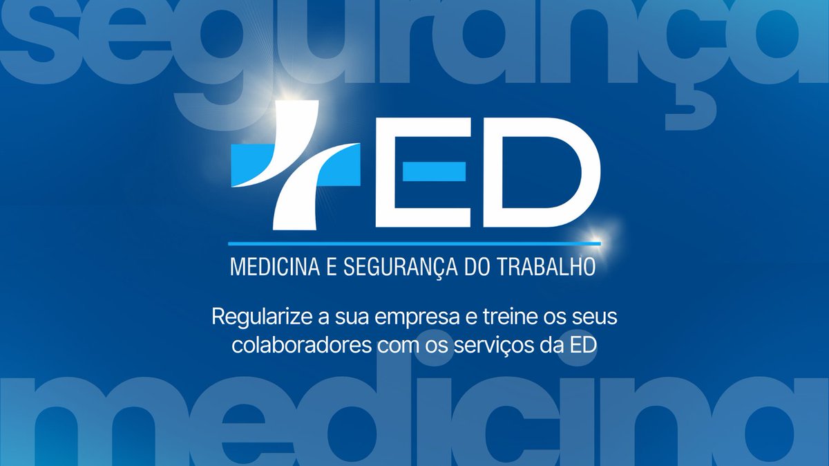 EdSeguranca's tweet photo. ED - Medicina e Segurança do Trabalho

📞(11) 4121-7070 / (11) 98626-3993
📧comercial01@edmedseg.com.br
📱@edmedseg
🔗https://t.co/VRGD5mUst9

#pgr #pcmso #ltcat  #cipa #avcb #nr https://t.co/55gh7zTEuU