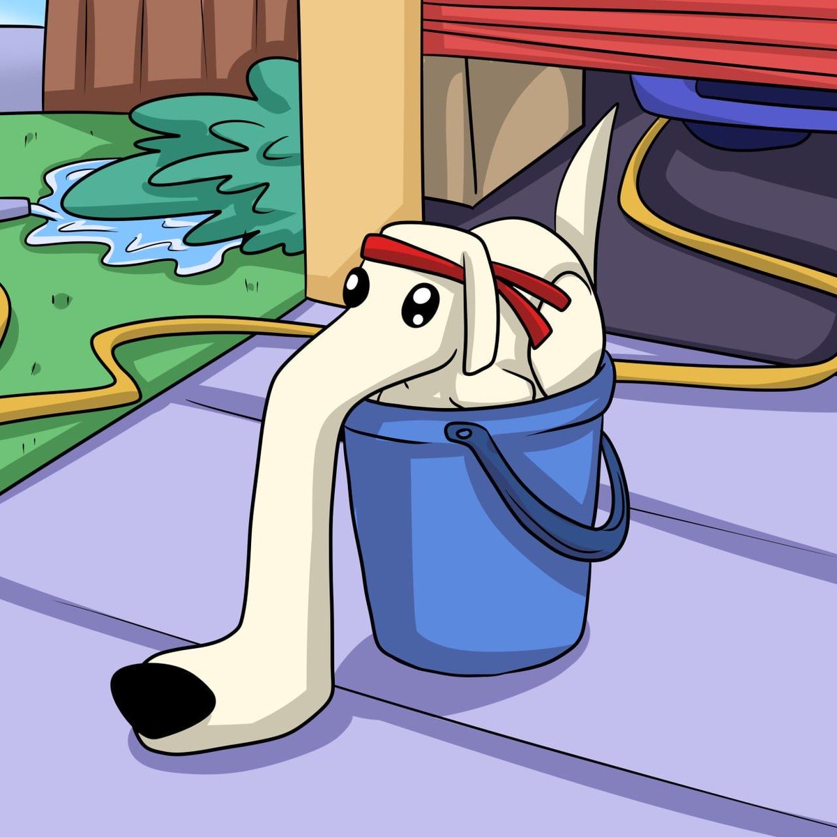 Cat in the bag, doug in the bucket?