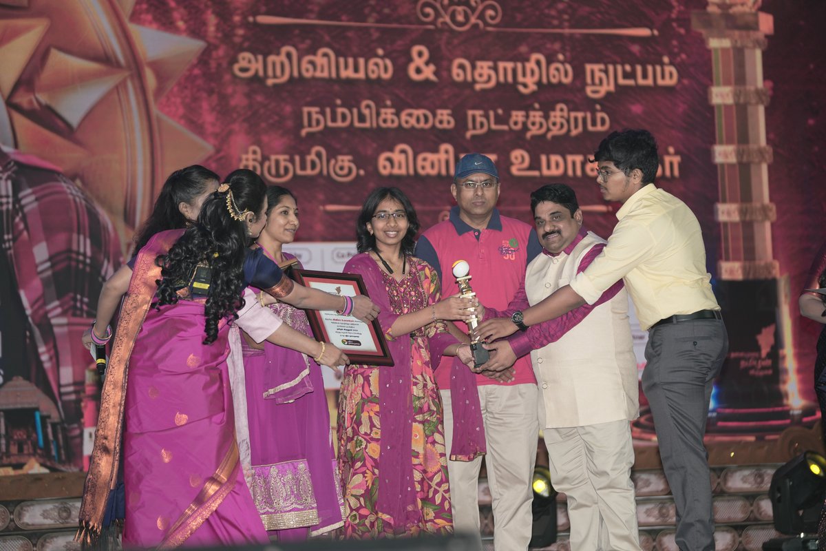 Tamil News Channel, #PuthiyaThalaimurai, honoured remarkable Tamils who've been exceptional in their fields through its flagship Tamilan Awards. I was happy to receive the award from Mr. Sheik Dawood, the grandnephew of Dr. A.P.J. Abdul Kalam, the late former President of India.
