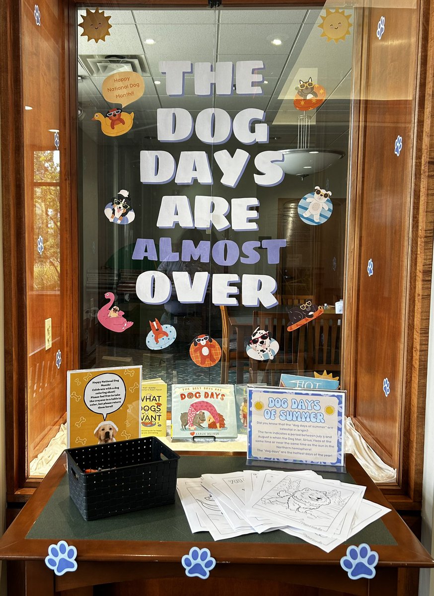 trentonlib's tweet photo. Happy National Dog Months!! The dog days of summer officially ended on August 11th, but still lots of time to check out these cute summer pups! 🐶☀️ https://t.co/g8eDIIre1z