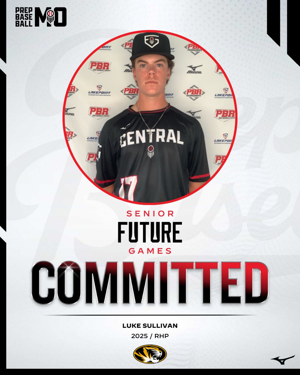 RHP Luke Sullivan (Parkway South, 2025) commits to the University of Missouri

Sullivan recently represented Missouri on Team Central at the #PBSFG24

👤: loom.ly/bTMOu5I
