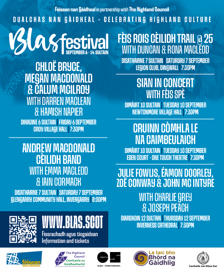 blasfestival's tweet photo. Cuid de thachartasan Blas air tìr-mòr na Gàidhealtachd.

Some of our Blas events in the mainland Highlands 👇

Prògram slàn https://t.co/8IQlbNSDqJ for full programme and tickets https://t.co/zFlPoPhzBy