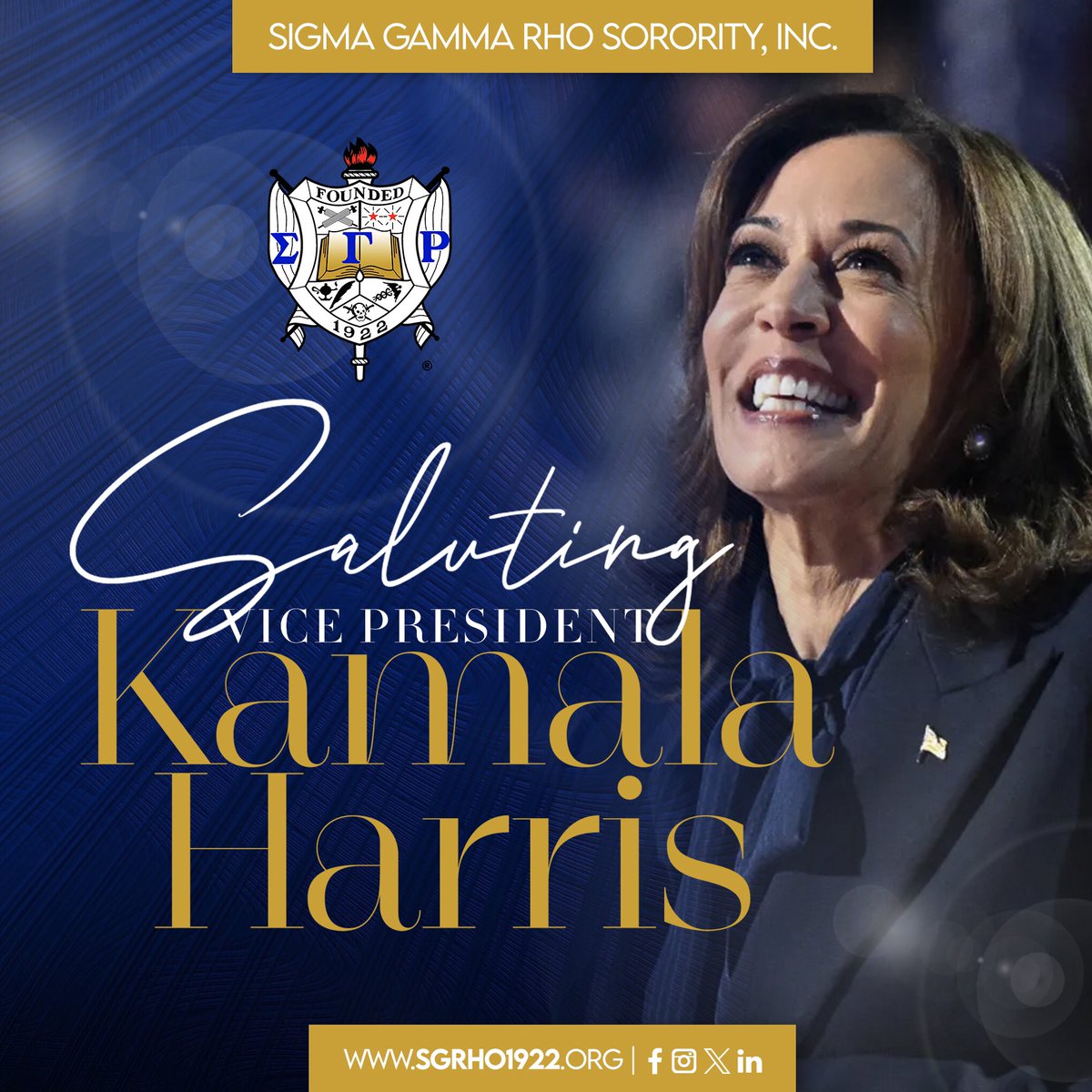 SGRho's tweet photo. The Greater Women of Sigma Gamma Rho Sorority,Incorporated would like to salute Vice President @KamalaHarris on  her historic nomination. https://t.co/j6DRFqNdmZ