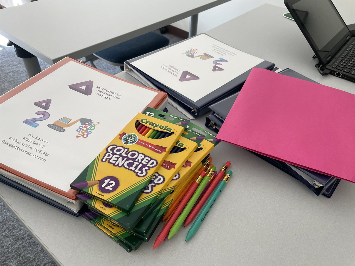 triangleMath's tweet image. We’re ready for our level 2 class with supplies, lesson, and a game - plus a tasty #organic Mallika mango from @WeaverStreet for each child!