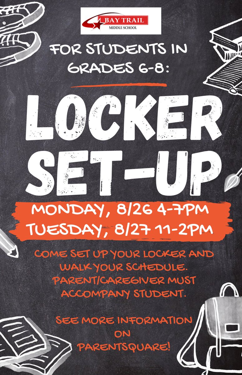 Bay Trail- Come set up your locker AND have ice cream for dinner or lunch! See ParentSquare for more information! @PenfieldCSD <a href="/PrincipalTSav/">Tracey Savine</a>