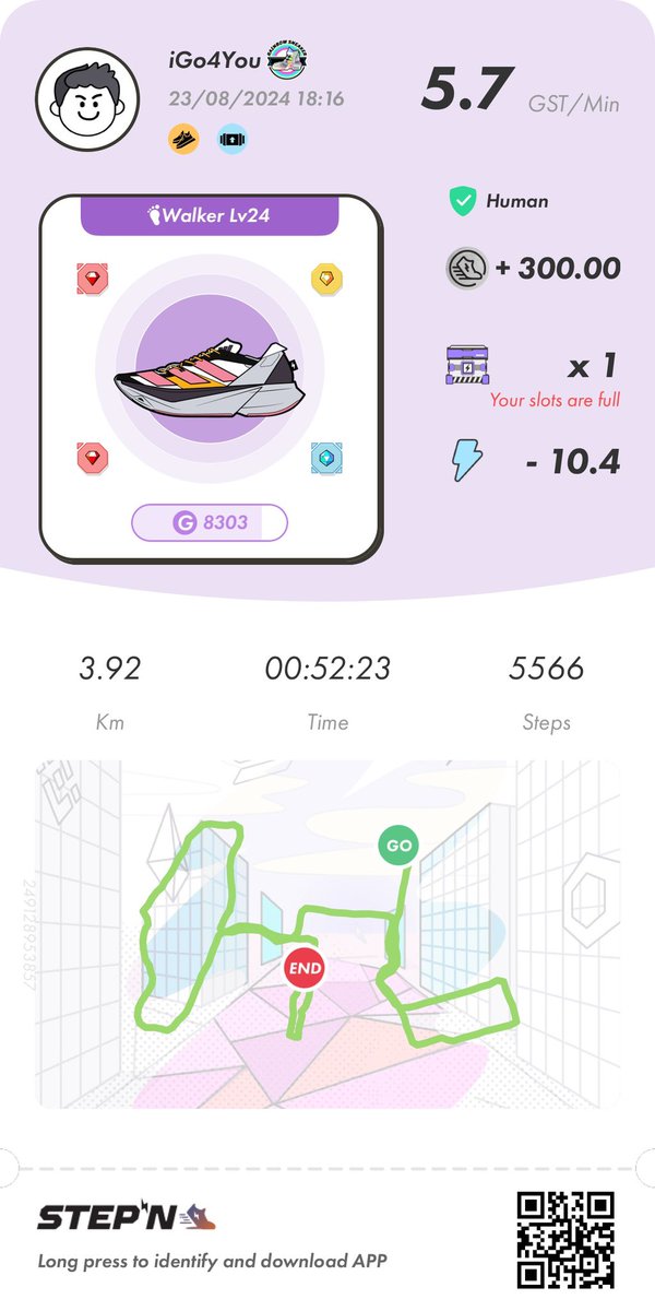 iuriibetin's tweet photo. #STEPNGO #STEPN
Today's walk in STEPN and STEPN GO โ
โก๏ธ
Tomorrow, Iโll be able to do my second mint. Finally, Iโll have a sneaker that I can either rent out or give as a gift ๐
I really want to test the House feature ๐ฐ
@Stepnofficial #STEPNGOHaus #HausSystem https://t.co/t6sobyn1XA