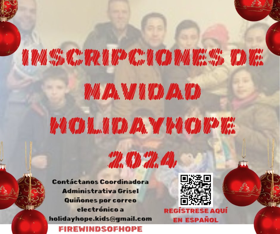 FIREWINDSOFHOPE AHORA ACEPTA INSCRIPCIONES PARA HOLIDAYHOPE CHRISTMAS 2024 SOLO DÍAS LIMITADOS HASTA EL 30 DE SEPTIEMBRE DE 2024