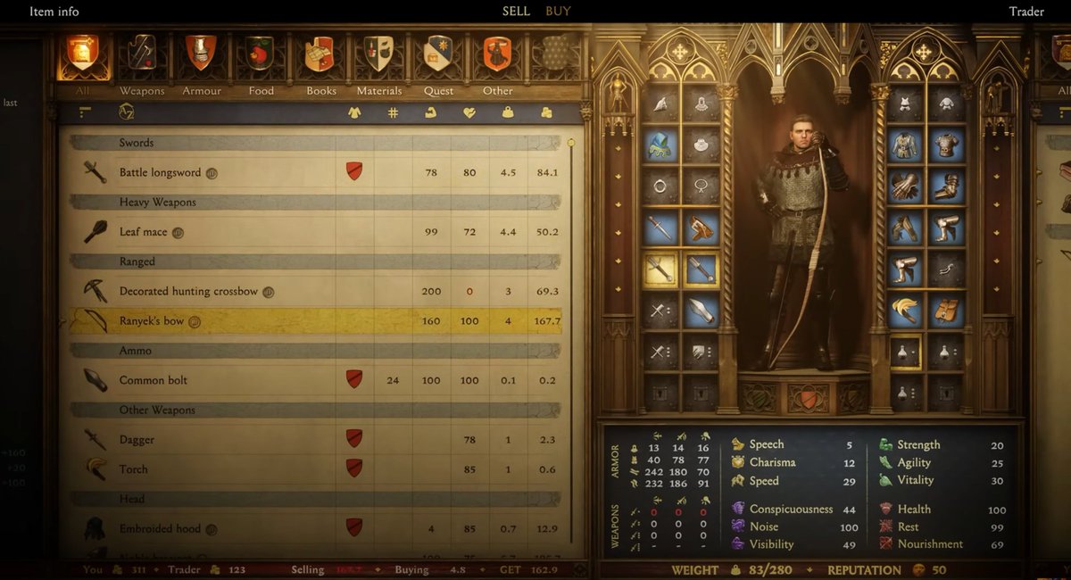absolutely gorgeous inventory screen in #KingdomComeDeliverance2 #KCD2