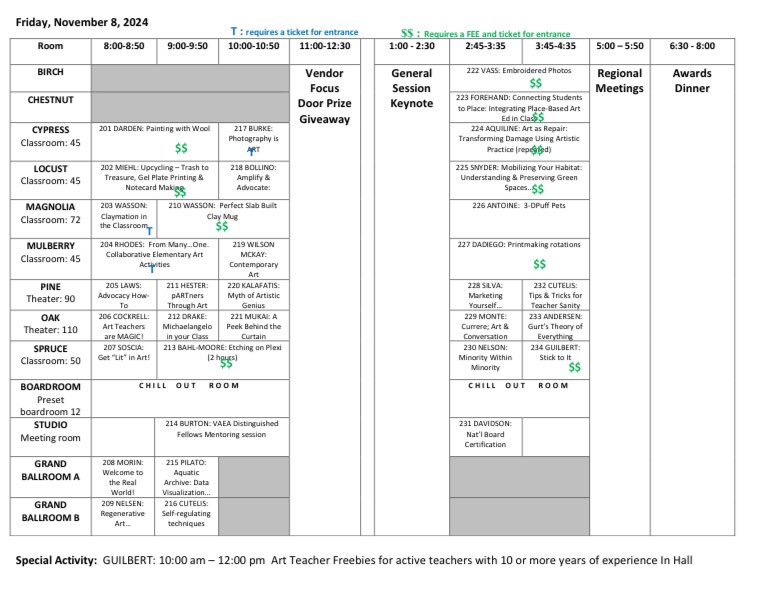 VAartED's tweet photo. Check out our Session Charts for the 2024 VAEA Fall Conference! Plan your time wisely! Members may sign up with the link in their emails. 
#vaarted
#vaarted24 https://t.co/PIdGVOotVE