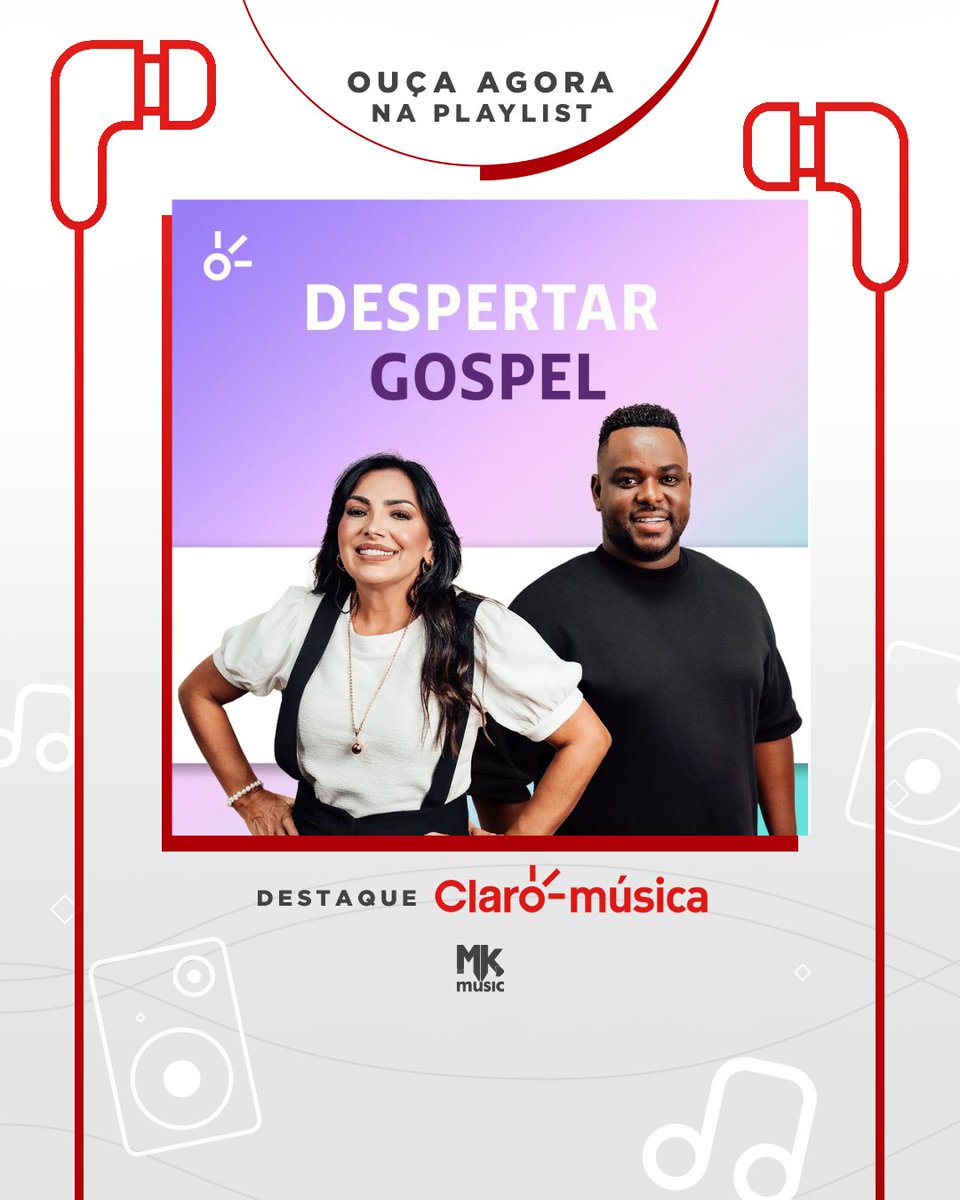 MKMusicBrasil's tweet photo. Uau!!! @Eyshila1 e @SamuelMessiasC5 estão na capa da playlist DESPERTAR GOSPEL, da @Claromusica! 🤩 Corre lá para ouvir muito "De Manhã"! Obrigada time @ClaroBrasil 🤗

🎧 https://t.co/FCm8ljXddT

#Eyshila #SamuelMessias #DeManha #Gospel #MKéMaisDigital #ClaroMusica https://t.co/ASpyTsfDEF