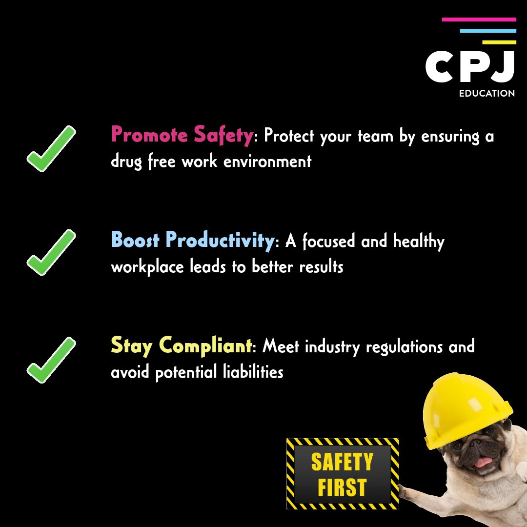 CpjEducation's tweet photo. Start your Drug and Alcohol testing today and take the first step toward a a safer, more efficient workplace!

#workplacesafety #drugandalcoholtesting #workplacewellbeing https://t.co/Gq7r1pZm7b