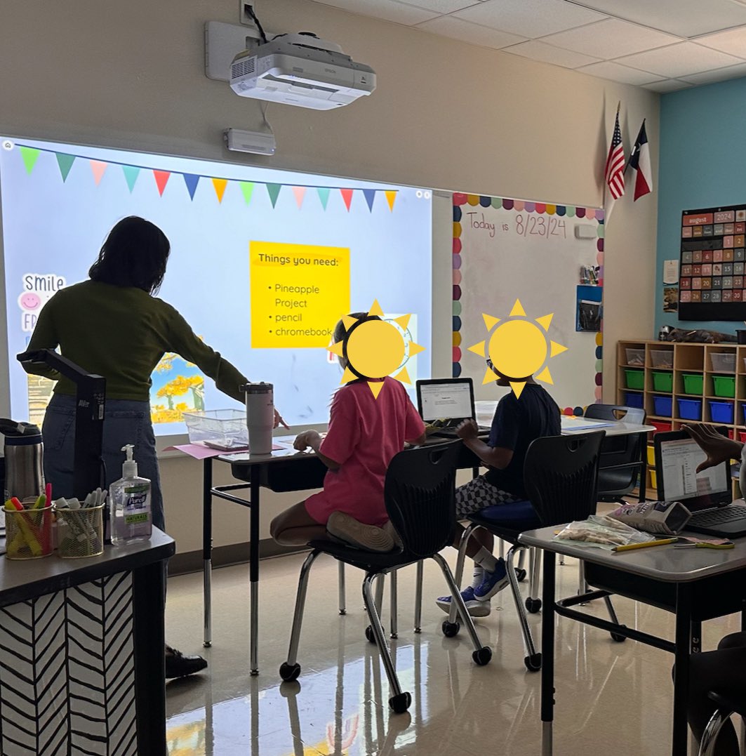 LTISDSpecSvcs's tweet image. Had fun visiting the BCE Bobcats today!  Got to see Ms. Fuller in Reading and Ms. Clements in Writing.  I want to do a pineapple project too!