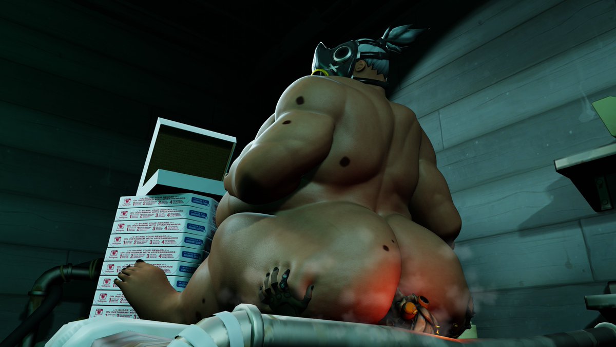 d00nii_SFM's tweet photo. junkrat might've been biting off more than he can chew when asking roadhog to top... i'm sure he'll be fine tho! pork does the soul good https://t.co/R8UnQ311FM