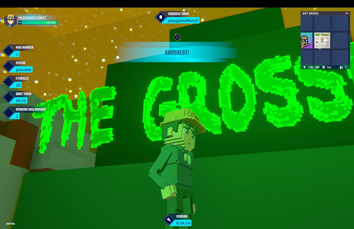 PlayGame4FunYT's tweet photo. @ImDream_Studio @SparkySnikle @rocksymiguel @fredandferd @TSBCreators
#GetGrossRaffle
Get Gross
https://t.co/U0G8X29S6T
#UGC #TSBBuildersChallenge #Sandfam #BuildersChallenge2 @TheSandboxGame @TSBCreators #playgame4fun #pgff https://t.co/J2uNy298Wl