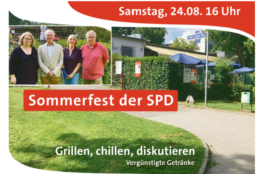 RoedelheimSPD's tweet photo. 😋🎶🗣️
Sommerfest am 24.8. ab 16 Uhr im Vereinsringshaus #Rödelheim, Friedel-Schomann-Weg 7.

Talk-Themen:
Alt-Rödelheim
Stadtpolitik &amp; Ortsbeiratspolitik

16 Uhr Grillen &amp; Musik
17 Uhr Sommer-Talk mit den Gästen

Interessierte Bürger*innen sind herzlich willkommen! https://t.co/QO7fgJIM0b