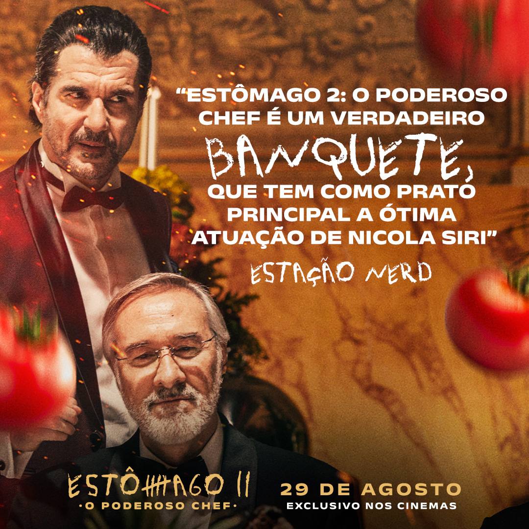 ParisFilmes's tweet photo. O filme Estômago 2 – O Poderoso Chef, está conquistando o público e a crítica! 🌟
Quer saber o que estão dizendo sobre essa incrível história? Clique aqui: https://t.co/lT1uwPaWqm
Assista dia 29 de agosto nos cinemas.🎬
#OPoderosoChef #Estômago2 #Estômago #ParisFilmes #VemAí https://t.co/LrUtn103Zt