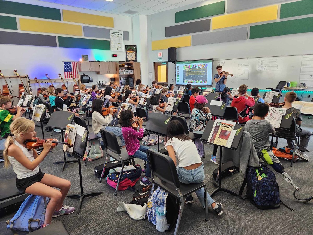Instruments are up! What a great first week playing, these 5th graders are so excited to get started!