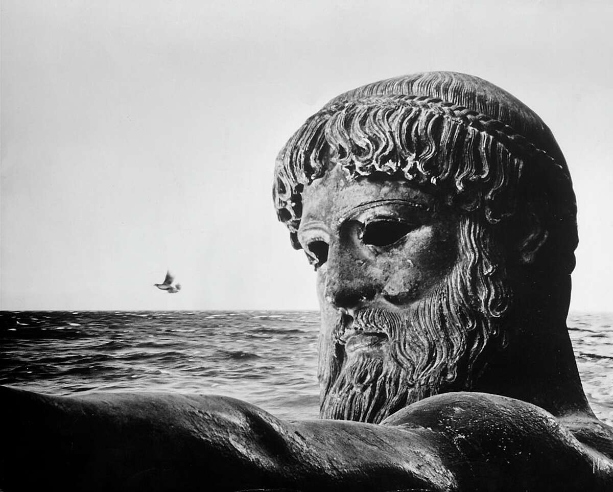 Bronze Statue of Poseidon, Greek God of the Sea. Photographer: Gjon Mili (1904-1984)