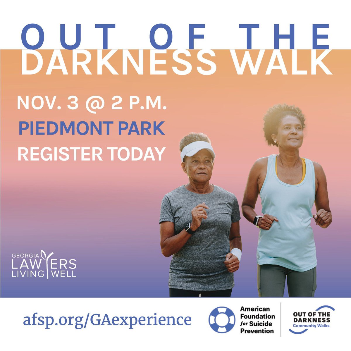 Have you registered for the #OutoftheDarknessWalk yet? No worries, join our team with the following link and register today, supporting.afsp.org/index.cfm?fuse… #Wellness #SuicidePrevention #MentalHealth #PiedmontPark