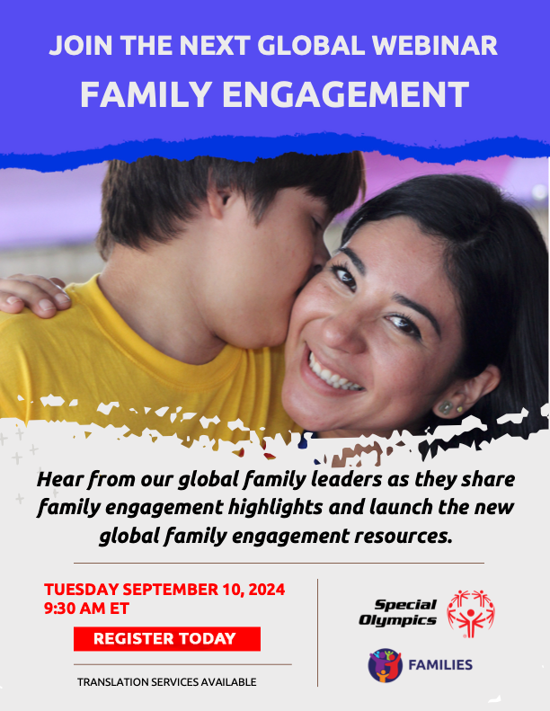Families, athletes, and staff are invited to join us for a global webinar on family engagement! Hear from our global family leaders as they share family engagement highlights and launch the new family engagement resources. Register today brnw.ch/21wM2mV #ChooseToInclude