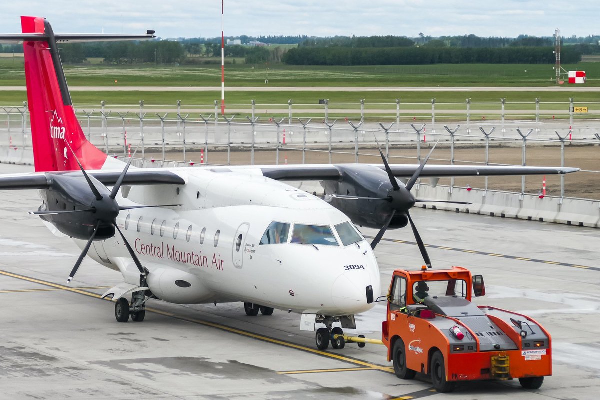 Our Donier 328 aircraft getting a tow in YYC. ⁠
⁠
#FlyCMA⁠
⁠
📸: @c_yyc_photography