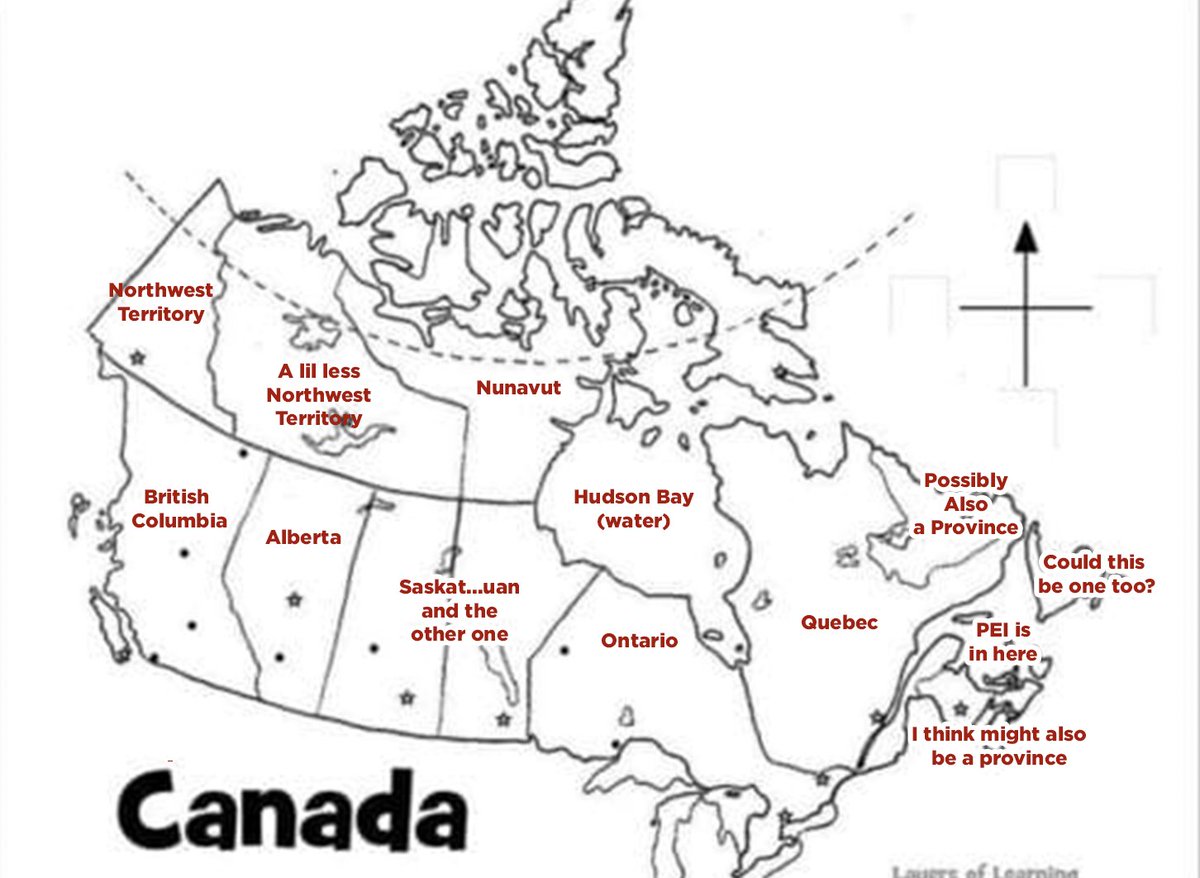 hankgreen's tweet photo. People were making fun of Liam but I tried to do Canada and they've only got like 10 states and I couldn't do it. https://t.co/i3elYNy1lN