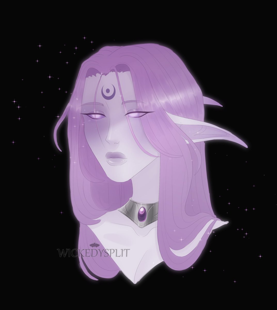 wickedyxsplit's tweet image. sketch of azurella before her descent into voidic practices, former cleric of the moon and stars ⭑✦

#nelf #nightelf #kaldorei