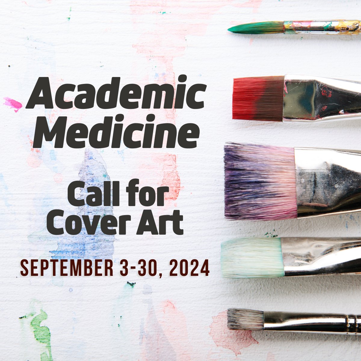 Academic Medicine (@acadmedjournal) on Twitter photo Do you want to see your art on the cover of <a href="/AcadMedJournal/">Academic Medicine</a>? Our 4th call for #CoverArt is launching September 3! Whether you’re a #physician, #resident, #medstudent, #premed, or #patient, your art could be featured on our cover. See more: ow.ly/LjvG50T5e9h. #MedHumanities Do you want to see your art on the cover of <a href="/AcadMedJournal/">Academic Medicine</a>? Our 4th call for #CoverArt is launching September 3! Whether you’re a #physician, #resident, #medstudent, #premed, or #patient, your art could be featured on our cover. See more: ow.ly/LjvG50T5e9h. #MedHumanities