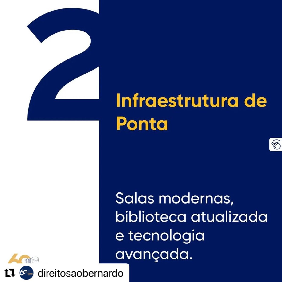 anacleidebatist's tweet photo. Escolha a Direito São Bernardo e construa uma trajetória de sucesso! 

#DireitoSBC #EducaçãoDeExcelência #CarreiraDeSucesso https://t.co/9vEJc4jqqL
