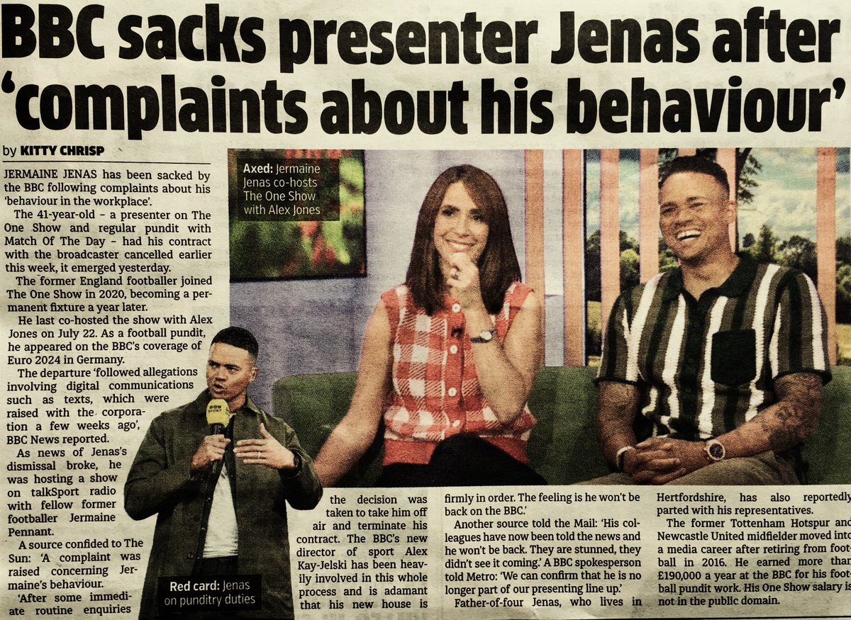 seanbwparker's tweet photo. Whatever happened to suspended while under investigation? The BBC has become a truly McCarthyite organisation. Define 'inappropriate texts', 'hate speech', 'woman'. Public broadcaster should not be judge, jury and executioner like this
#Jenas https://t.co/80A9QdilJR