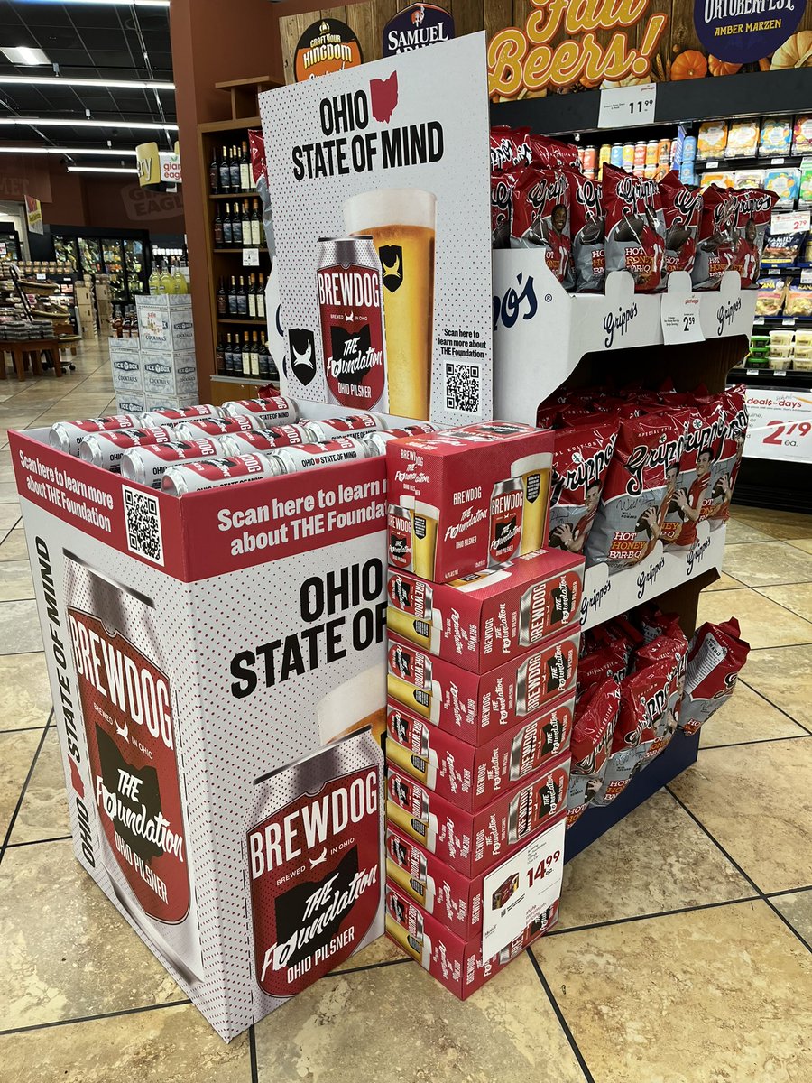 It’s an Ohio State of Mind! Get your 16 oz cans or 12 packs of THE Foundation Ohio Pilsner by <a href="/BrewDogUSA/">BrewDog USA</a> in Kroger and Giant Eagle to get ready for football season! It’s also available in many bars throughout Ohio. Enjoy a great drink while supporting OSU student athletes!