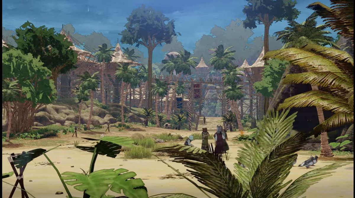 Xeeneetee's tweet photo. I assume this is a Mustari village? #MetaphorReFantazio https://t.co/omuupdCJgL