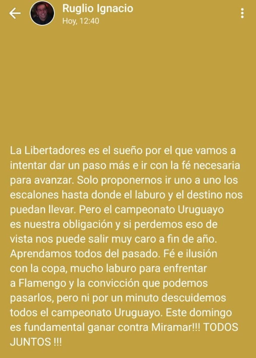🚨DECLARACIONES DEL PRESIDENTE IGNACIO RUGLIO VIA ESTADOS DE WHATSAPP👇🏼