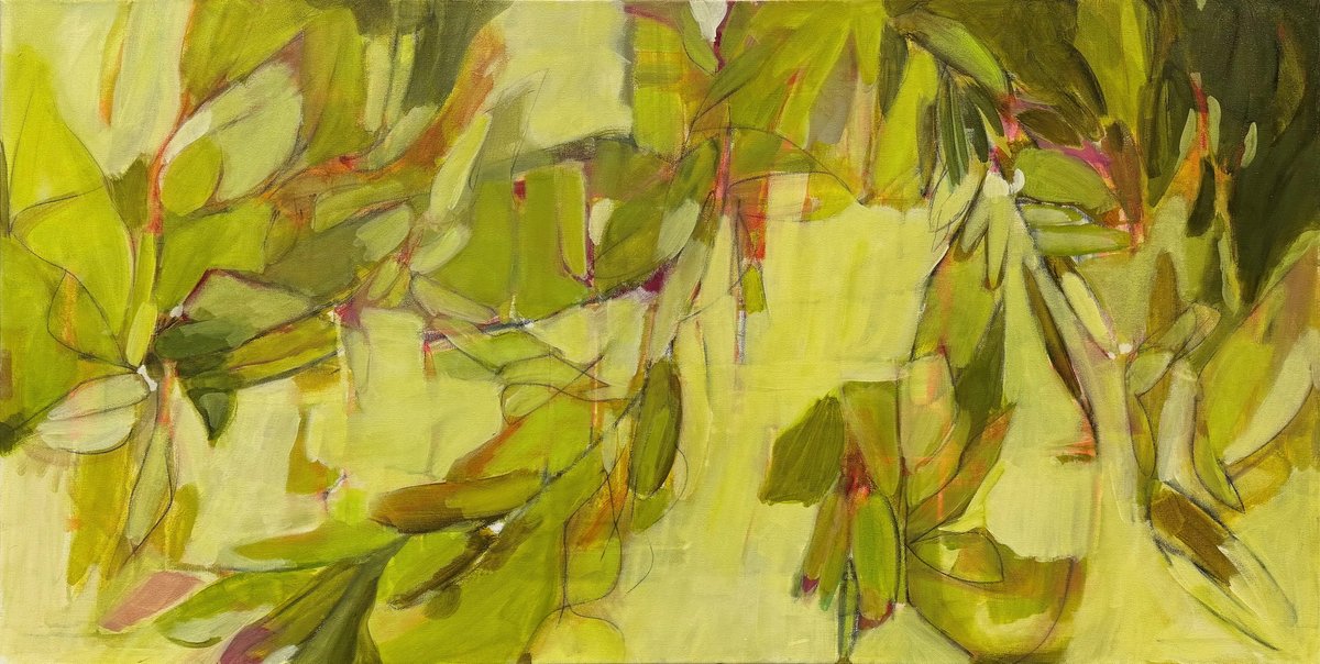 Jo-Anne Westerby finds peace and mindfulness in the vibrant colours and intricate details of mossy rainforests and blooming flowers.

'Tell Me What Your Heart Wants' by Jo-Anne Westerby
Acrylic &amp; charcoal on canvas, 24 x 48

theavenuegallery.com/artwork/tell-m…

#yyj #yyjarts #victoriabc